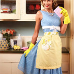 Housewife with Rubber Gloves
